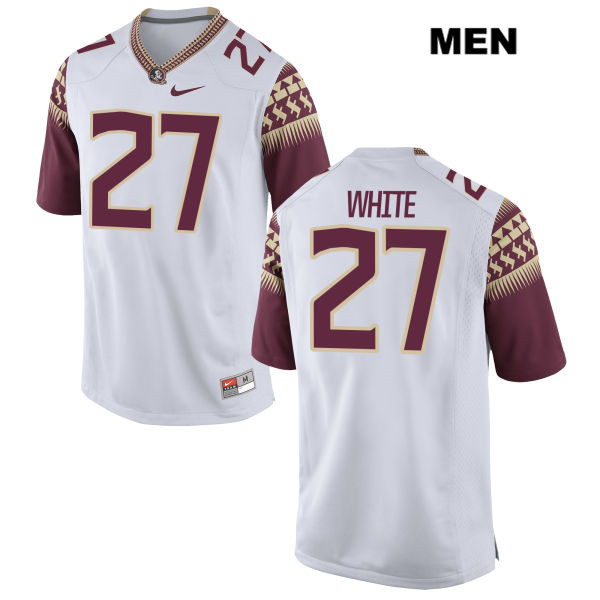 Men's NCAA Nike Florida State Seminoles #27 Zaquandre White College White Stitched Authentic Football Jersey FIZ6869TC